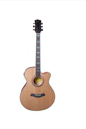 Swan7 40C Semi-Acoustic Guitar - Brown Matt Maven Series with Equalizer Semi-acoustic Guitar Mahogany Rosewood Right Hand Orientation